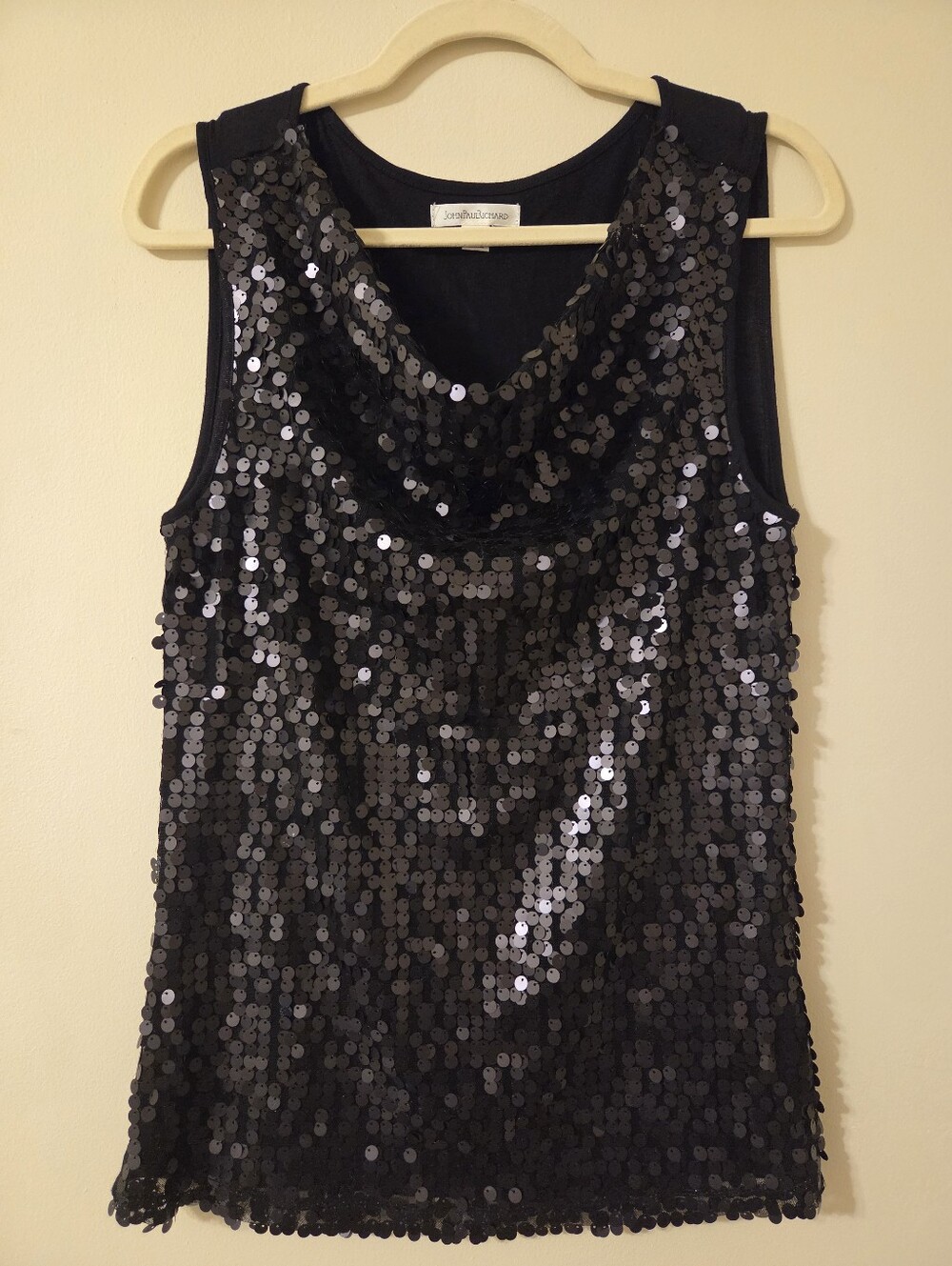 Black Sequin Sleeveless Top